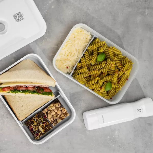 ZWILLING Fresh &amp; Save Flat Lunch Box Large, Airtight Food Storage Container, Meal Prep Container, BPA-Free, Grey
