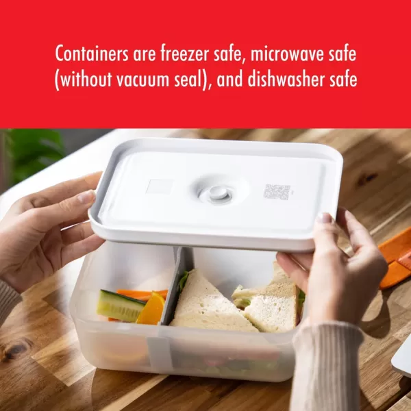 ZWILLING Fresh &amp; Save Flat Lunch Box Large, Airtight Food Storage Container, Meal Prep Container, BPA-Free, Grey
