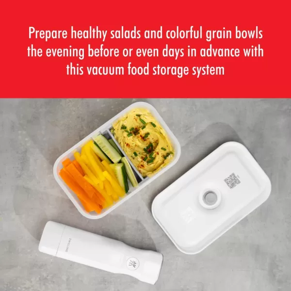 ZWILLING Fresh &amp; Save Flat Lunch Box Large, Airtight Food Storage Container, Meal Prep Container, BPA-Free, Grey