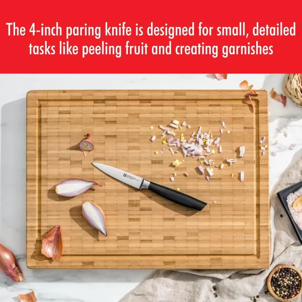 ZWILLING All Star 4-inch Paring Knife, Razor-Sharp German Knife, Made in Company-Owned German Factory with Special Formula Steel perfected for almost 300 Years, Dishwasher Safe, Silver End Cap