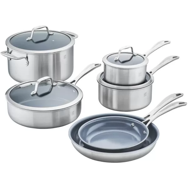 ZWILLING Spirit Energy + 10-pc Stainless Steel Ceramic Nonstick Cookware Set