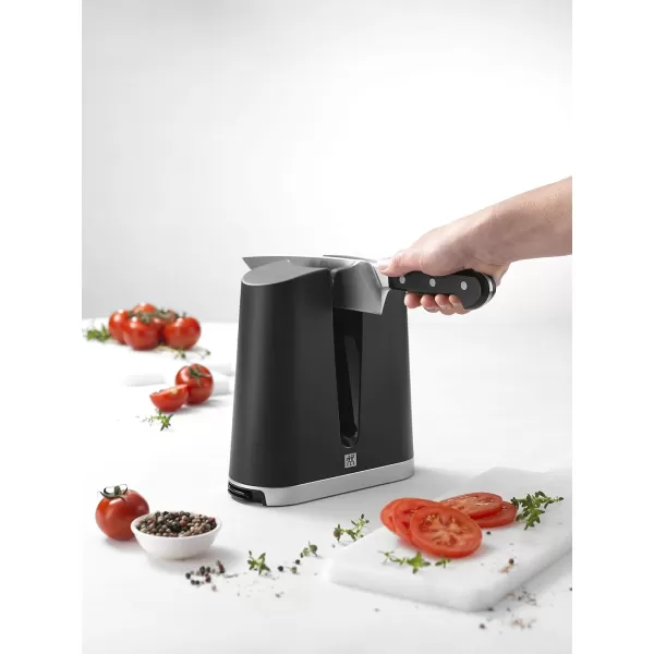 ZWILLING V-Edge Professional Knife Sharpener, for both Western and Japanese Blades, Black