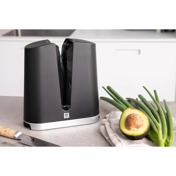 ZWILLING V-Edge Professional Knife Sharpener, for both Western and Japanese Blades, Black