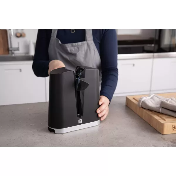 ZWILLING V-Edge Professional Knife Sharpener, for both Western and Japanese Blades, Black