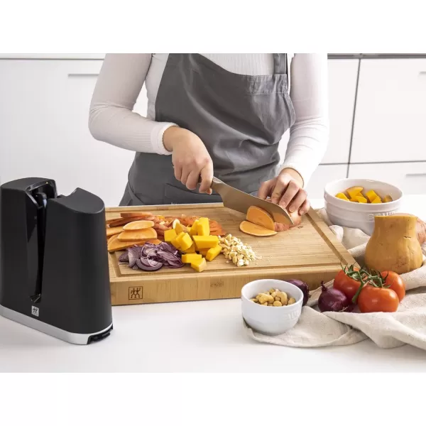 ZWILLING V-Edge Professional Knife Sharpener, for both Western and Japanese Blades, Black