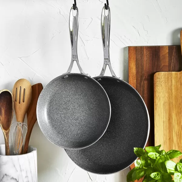 ZWILLING Vitale 12-inch Nonstick Frying Pan, Aluminum, Scratch Resistant, Made in Italy,Gray
