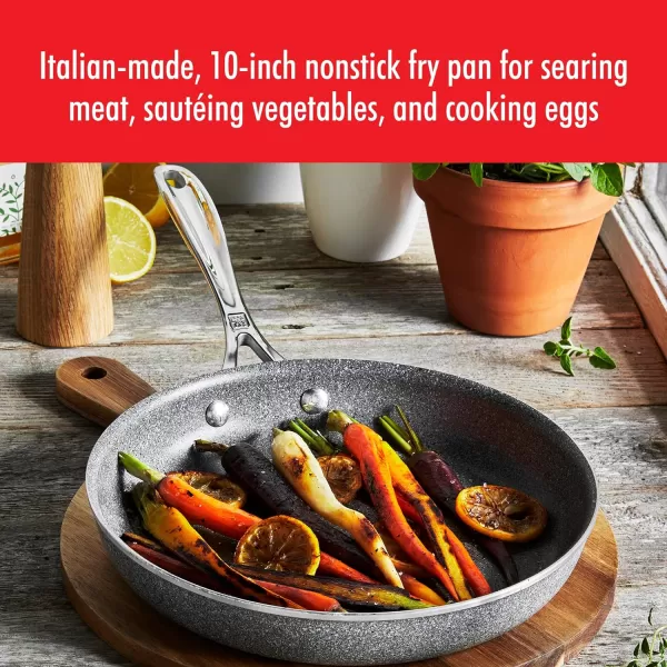 ZWILLING Vitale 12-inch Nonstick Frying Pan, Aluminum, Scratch Resistant, Made in Italy,Gray