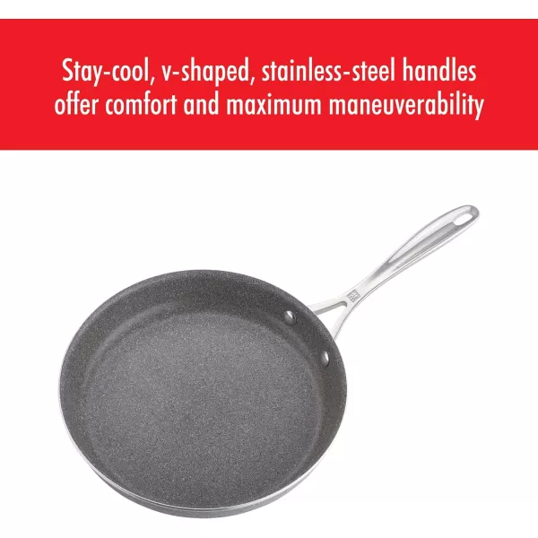 ZWILLING Vitale 12-inch Nonstick Frying Pan, Aluminum, Scratch Resistant, Made in Italy,Gray