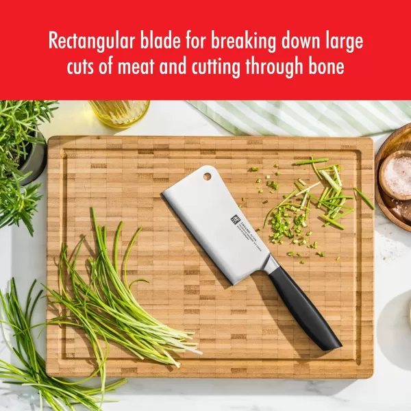 Zwilling All Star 6-inch Meat Cleaver Knife, Razor-Sharp German Knife, Made in Company-Owned German Factory with Special Formula Steel perfected for almost 300 Years, Gold Polished End Cap
