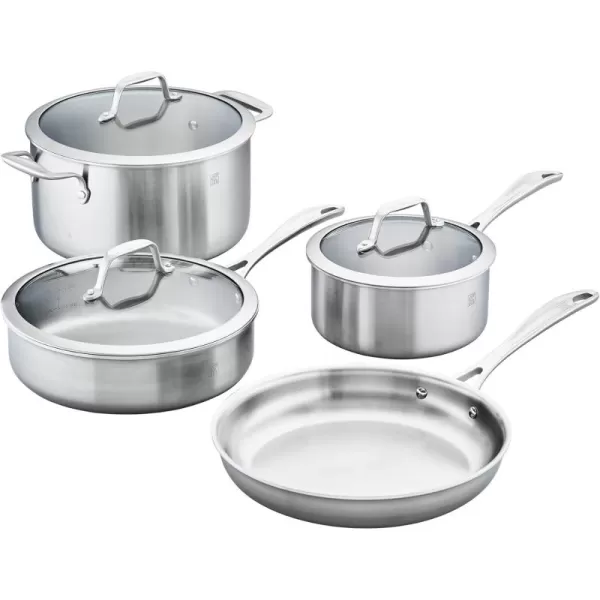 ZWILLING Spirit 3-ply 10-pc Stainless Steel Ceramic Nonstick Pots and Pans Set, Dutch Oven, Fry Pan