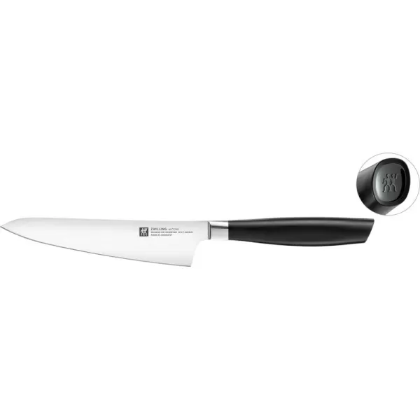 Zwilling All Star 5.5-inch Razor-Sharp Compact Chef Knife, German Knife, Made in Company-Owned German Factory with Special Formula Steel perfected for almost 300 Years, Gold Matte End Cap