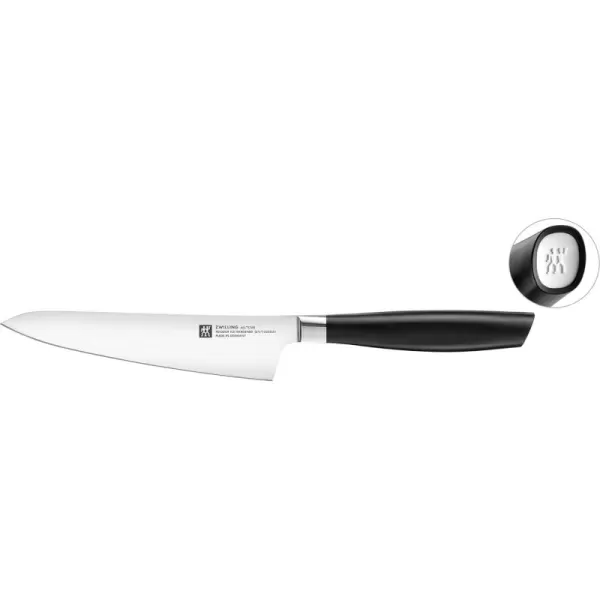 Zwilling All Star 5.5-inch Razor-Sharp Compact Chef Knife, German Knife, Made in Company-Owned German Factory with Special Formula Steel perfected for almost 300 Years, Gold Matte End Cap