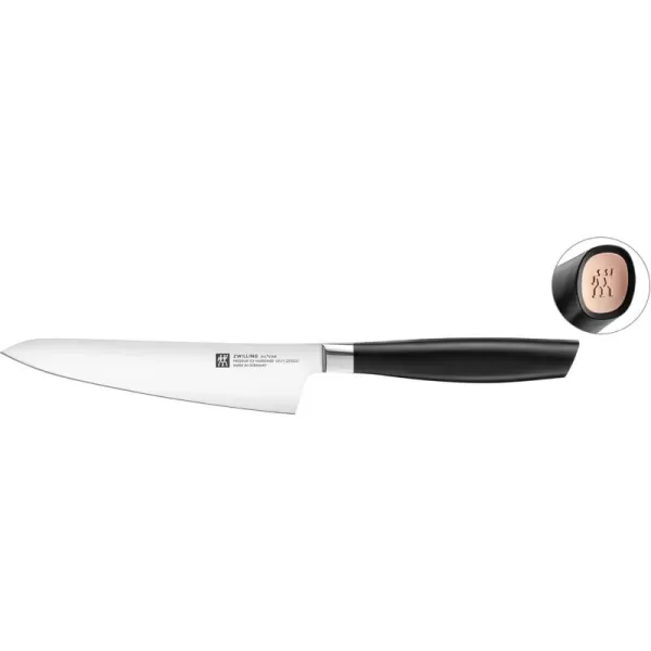 Zwilling All Star 5.5-inch Razor-Sharp Compact Chef Knife, German Knife, Made in Company-Owned German Factory with Special Formula Steel perfected for almost 300 Years, Gold Matte End Cap