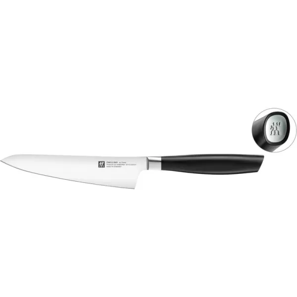 Zwilling All Star 5.5-inch Razor-Sharp Compact Chef Knife, German Knife, Made in Company-Owned German Factory with Special Formula Steel perfected for almost 300 Years, Gold Matte End Cap