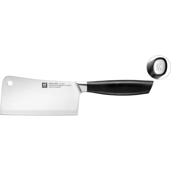Zwilling All Star 6-inch Meat Cleaver Knife, Razor-Sharp German Knife, Made in Company-Owned German Factory with Special Formula Steel perfected for almost 300 Years, Gold Polished End Cap