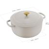 imageBallarini Bellamonte Cast Iron Dutch Oven with Lid 425qt Serves 44 Crema WhiteCrema White