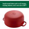 imageBallarini Bellamonte Cast Iron Dutch Oven with Lid 425qt Serves 44 Crema WhitePomodoro Red