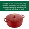 imageBallarini Bellamonte Cast Iron Dutch Oven with Lid 425qt Serves 44 Crema WhitePomodoro Red