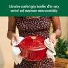 imageBallarini Bellamonte Cast Iron Dutch Oven with Lid 425qt Serves 44 Crema WhitePomodoro Red