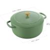 imageBallarini Bellamonte Cast Iron Dutch Oven with Lid 425qt Serves 44 Crema WhiteSaggio Green