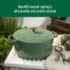 imageBallarini Bellamonte Cast Iron Dutch Oven with Lid 425qt Serves 44 Crema WhiteSaggio Green
