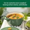 imageBallarini Bellamonte Cast Iron Dutch Oven with Lid 425qt Serves 44 Crema WhiteSaggio Green