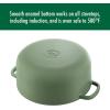 imageBallarini Bellamonte Cast Iron Dutch Oven with Lid 425qt Serves 44 Crema WhiteSaggio Green
