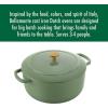 imageBallarini Bellamonte Cast Iron Dutch Oven with Lid 425qt Serves 44 Crema WhiteSaggio Green