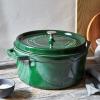 imageSTAUB Cast Iron Dutch Oven 4qt Round Cocotte Made in France Serves 34 CherryBasil