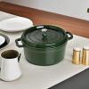 imageSTAUB Cast Iron Dutch Oven 4qt Round Cocotte Made in France Serves 34 CherryBasil