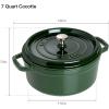 imageSTAUB Cast Iron Dutch Oven 4qt Round Cocotte Made in France Serves 34 CherryBasil
