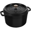 imageSTAUB Cast Iron Dutch Oven 4qt Round Cocotte Made in France Serves 34 CherryBlack