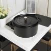 imageSTAUB Cast Iron Dutch Oven 4qt Round Cocotte Made in France Serves 34 CherryBlack