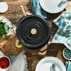 imageSTAUB Cast Iron Dutch Oven 4qt Round Cocotte Made in France Serves 34 CherryBlack