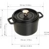 imageSTAUB Cast Iron Dutch Oven 4qt Round Cocotte Made in France Serves 34 CherryBlack