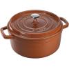 imageSTAUB Cast Iron Dutch Oven 4qt Round Cocotte Made in France Serves 34 CherryBurnt Orange