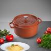 imageSTAUB Cast Iron Dutch Oven 4qt Round Cocotte Made in France Serves 34 CherryBurnt Orange