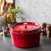imageSTAUB Cast Iron Dutch Oven 4qt Round Cocotte Made in France Serves 34 CherryCherry