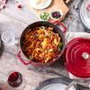 imageSTAUB Cast Iron Dutch Oven 4qt Round Cocotte Made in France Serves 34 CherryCherry
