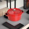 imageSTAUB Cast Iron Dutch Oven 4qt Round Cocotte Made in France Serves 34 CherryCherry