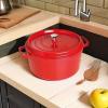 imageSTAUB Cast Iron Dutch Oven 4qt Round Cocotte Made in France Serves 34 CherryCherry