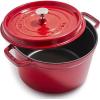 imageSTAUB Cast Iron Dutch Oven 4qt Round Cocotte Made in France Serves 34 CherryCherry