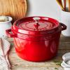 imageSTAUB Cast Iron Dutch Oven 4qt Round Cocotte Made in France Serves 34 CherryCherry