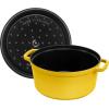 imageSTAUB Cast Iron Dutch Oven 4qt Round Cocotte Made in France Serves 34 CherryCitron