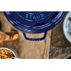 imageSTAUB Cast Iron Dutch Oven 4qt Round Cocotte Made in France Serves 34 CherryDark Blue