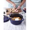 imageSTAUB Cast Iron Dutch Oven 4qt Round Cocotte Made in France Serves 34 CherryDark Blue