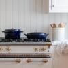 imageSTAUB Cast Iron Dutch Oven 4qt Round Cocotte Made in France Serves 34 CherryDark Blue