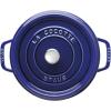 imageSTAUB Cast Iron Dutch Oven 4qt Round Cocotte Made in France Serves 34 CherryDark Blue