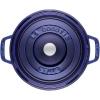 imageSTAUB Cast Iron Dutch Oven 4qt Round Cocotte Made in France Serves 34 CherryDark Blue