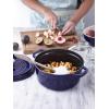 imageSTAUB Cast Iron Dutch Oven 4qt Round Cocotte Made in France Serves 34 CherryDark Blue